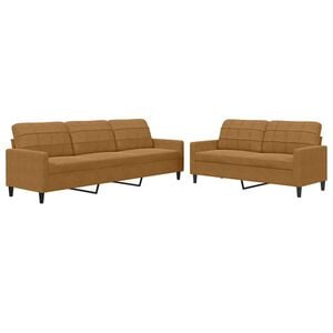 vidaXL Ensemble de canap&eacute;s 2 pcs avec coussins Marron Velours