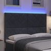 vidaXL T&ecirc;te de lit LED Gris fonc&eacute; 144 cm Cuir synth&eacute;tique
