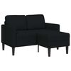 vidaXL Canap&eacute; 2 places avec m&eacute;ridienne en L noir 125 cm tissu