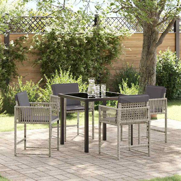 vidaXL Ensemble de salle &agrave; manger pour jardin 5 pcs Gris clair