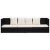 vidaXL Lit de jardin avec coussin et oreillers Résine tressée Noir