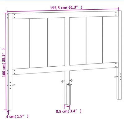 vidaXL Tête de lit cire marron 150 cm bois massif de pin