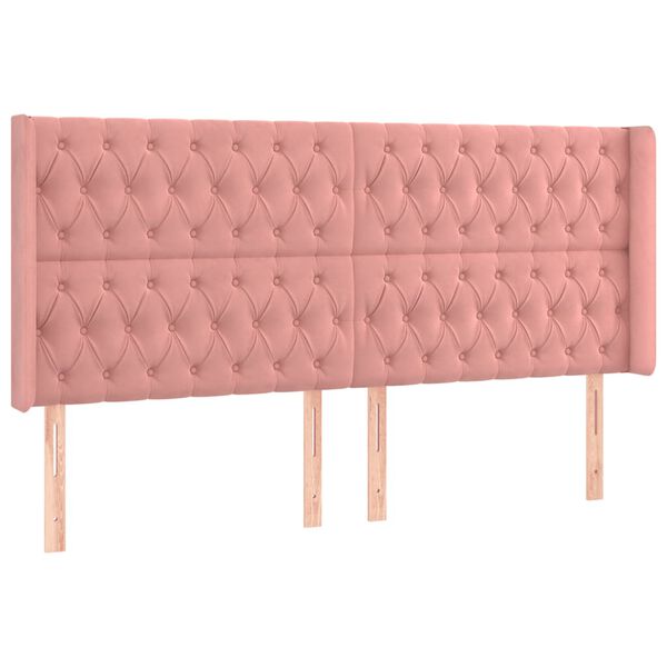 vidaXL T&ecirc;te de lit &agrave; LED Rose 203x16x118/128 cm Velours