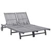vidaXL Chaise longue 2 places bois d'acacia massif