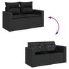 vidaXL Salon de jardin 7 pcs avec coussins noir r&eacute;sine tress&eacute;e
