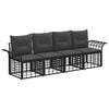 vidaXL Ensemble de canap&eacute;s d'ext&eacute;rieur 4 pcs Noir et Gris fonc&eacute;