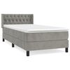 vidaXL Sommier &agrave; lattes de lit et matelas Gris clair 90x190 cm Velours