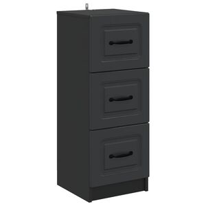 vidaXL Armoire &agrave; tiroirs Noir 33 x 34,5 x 87 cm Bois d'ing&eacute;nierie