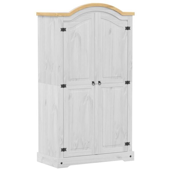 vidaXL Garde-robe Corona blanc 102x52x186 cm bois de pin massif