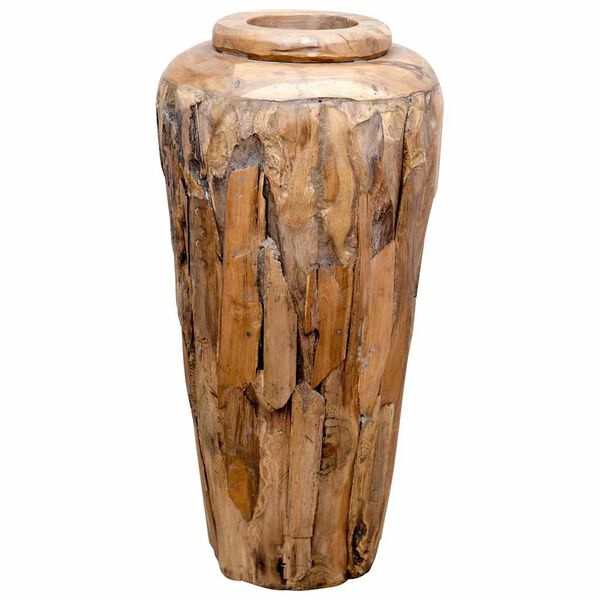vidaXL Vase de d&eacute;coration 40 x 80 cm Bois de teck solide