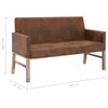 vidaXL Banc avec accoudoir 140 cm Marron Similicuir daim