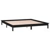 vidaXL Cadre de lit &agrave; LED sans matelas noir 120x190 cm bois massif