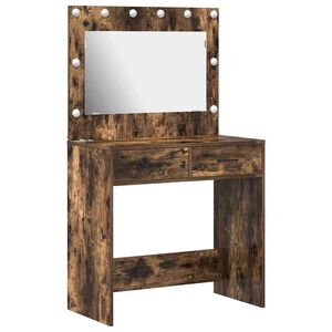 vidaXL Table de Toilette avec tiroir Ch&ecirc;ne fum&eacute; 78,5 x 41 x 135 cm