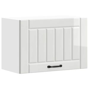 vidaXL Armoire murale de cuisine Lucca blanc brillant bois ing&eacute;nierie
