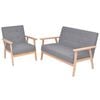 vidaXL Ensemble de canap&eacute;s 2 pcs Tissu Gris clair