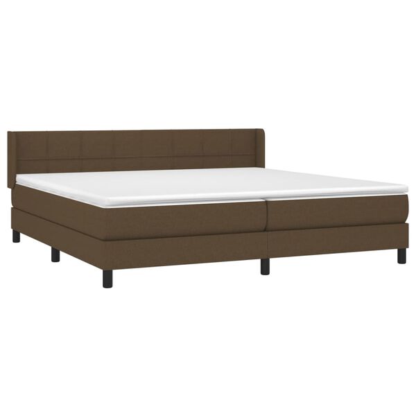 vidaXL Sommier &agrave; lattes de lit avec matelas Marron fonc&eacute; 200x200 cm