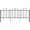 vidaXL Cl&ocirc;ture de jardin avec dessus en forme de lance 504x200 cm noir