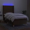 vidaXL Sommier &agrave; lattes de lit matelas LED Marron fonc&eacute; 90x190cm Tissu