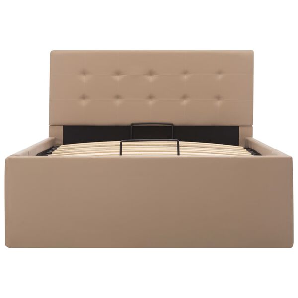vidaXL Cadre de lit &agrave; stockage Cappuccino Similicuir 100x200cm