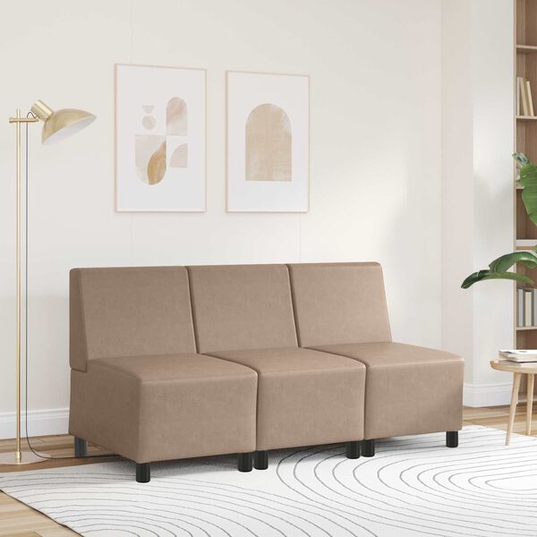 vidaXL | Unit&eacute; de Sofa Modulaire Sans Accoudoirs | Cappuccino