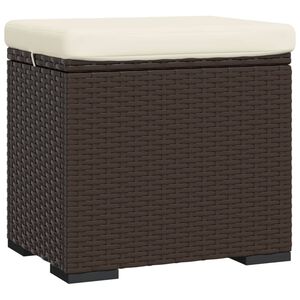 vidaXL Pouf avec coussin marron 40x30x40 cm r&eacute;sine tress&eacute;e