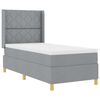 vidaXL Lit &agrave; ressorts avec matelas Gris clair 140 x 190 cm tissu