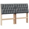 vidaXL T&ecirc;te de lit capitonn&eacute;e Gris fonc&eacute; 135 cm Pin massif