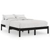 vidaXL Cadre de lit sans matelas noir bois massif 140x190 cm