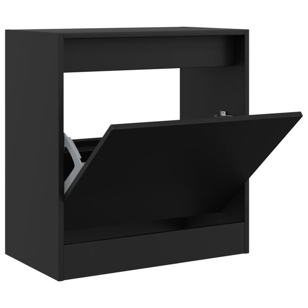 vidaXL Armoire &agrave; chaussures noir 60x34x63,5 cm bois d'ing&eacute;nierie