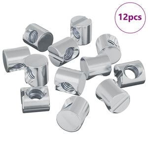 vidaXL &Eacute;crous &agrave; baril 12 pcs Argent&eacute; M6 x 12 mm M&eacute;tал