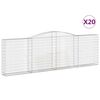 vidaXL Paniers &agrave; gabions arqu&eacute;s 20 pcs 400x30x120/140 cm Fer galvanis&eacute;