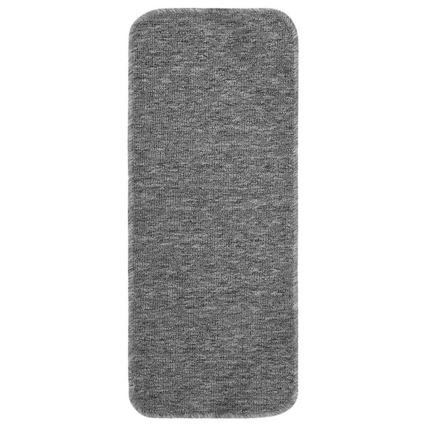 vidaXL Tapis d'escalier antid&eacute;rapants 15pcs 60x25cm Gris Rectangulaire