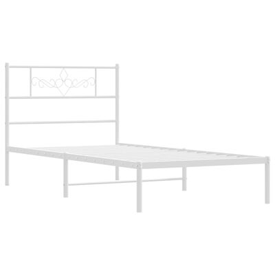 vidaXL Cadre de lit métal sans matelas et tête de lit blanc 100x200 cm