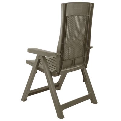 vidaXL Chaises inclinables de jardin lot de 2 Plastique Moka