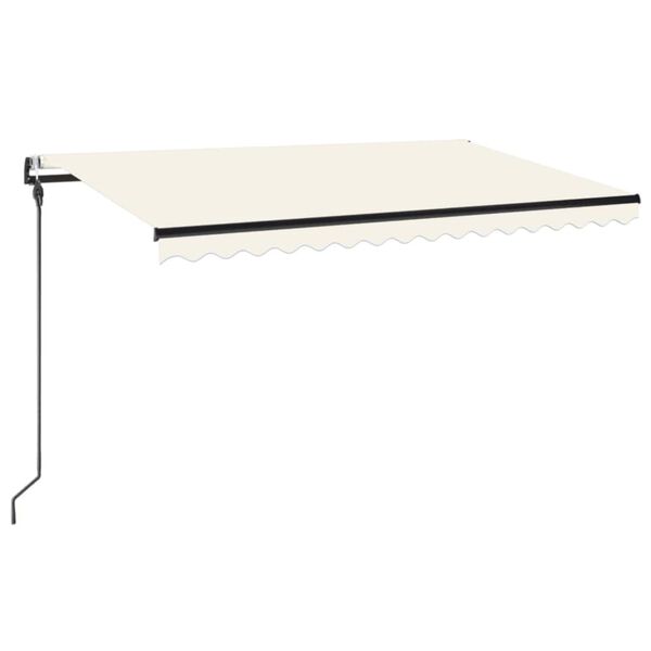 vidaXL Auvent automatique avec capteur de vent et LED 450x300 cm Cr&egrave;me