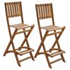 vidaXL Tabourets pliables de bar d'ext&eacute;rieur lot de 2 Bois d'acacia