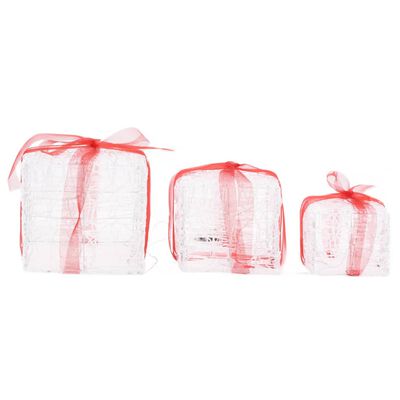vidaXL Boîtes-cadeaux de Noël décoratives 3 pcs Acrylique colorées