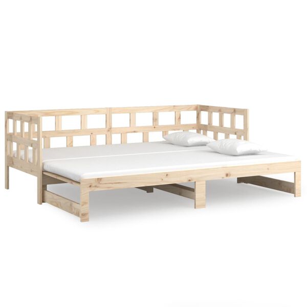 vidaXL Lit coulissant sans matelas bois de pin massif 2x(90x200) cm
