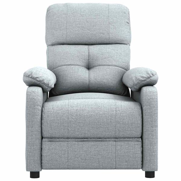 vidaXL Fauteuil de massage Gris clair Tissu