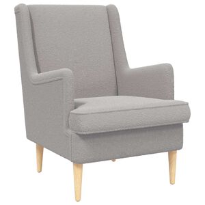vidaXL Fauteuil Gris clair Boucl&eacute;