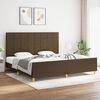 vidaXL Cadre de lit sans matelas marron fonc&eacute; 200x200 cm tissu