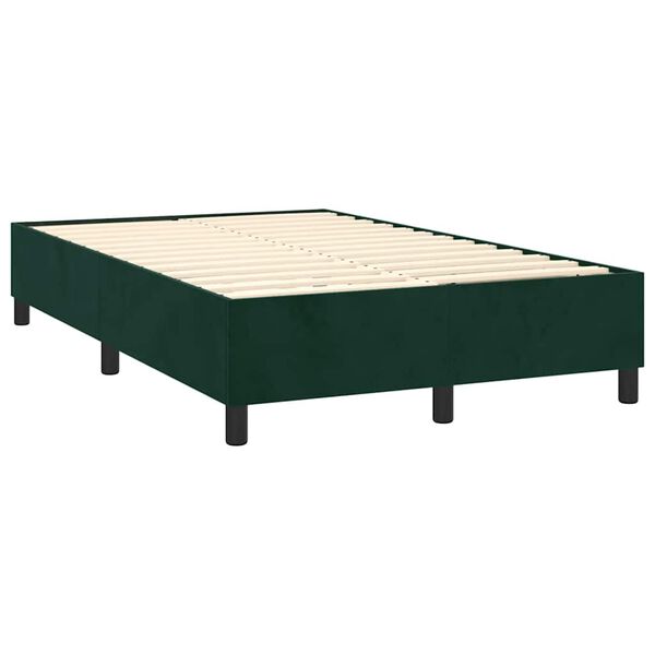 vidaXL Sommier &agrave; lattes de lit et matelas Vert fonc&eacute; 120x200cm Velours
