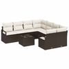vidaXL Ensemble de Canap&eacute;s 9 pcs Marron et Cr&egrave;me polyrotin