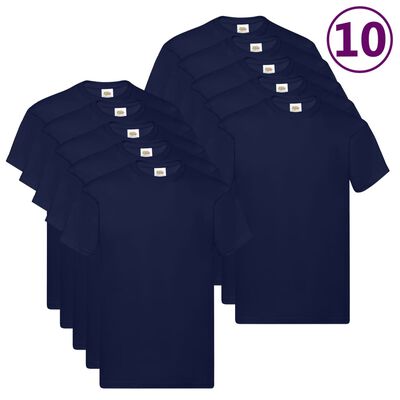 Fruit of the Loom T-shirts originaux 10 pcs Bleu marine S Coton