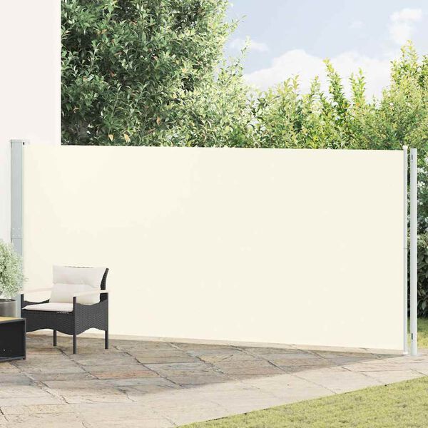 vidaXL Auvent lat&eacute;ral r&eacute;tractable de patio 180x600 cm Cr&egrave;me