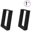 vidaXL Pieds de table basse en U 2 pi&egrave;ces Noir 28 x (42-43) cm Acier