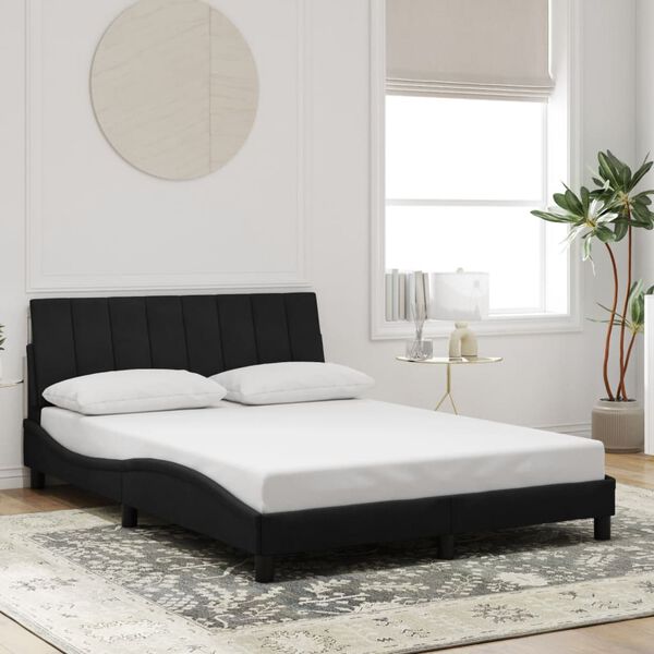 vidaXL Cadre de lit sans matelas Hanko noir 140x200 cm velours