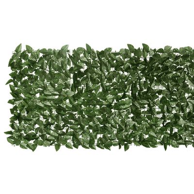 vidaXL Écran de balcon avec feuilles vert foncé 400x75 cm