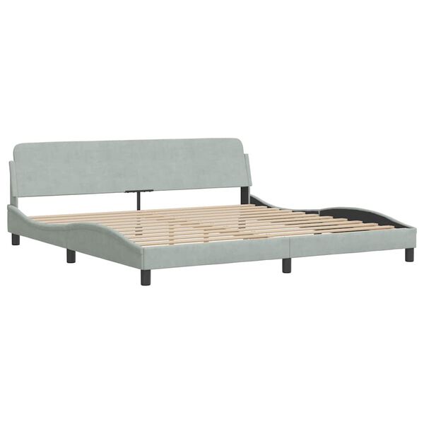 vidaXL Cadre de lit sans matelas gris clair 200x200 cm velours