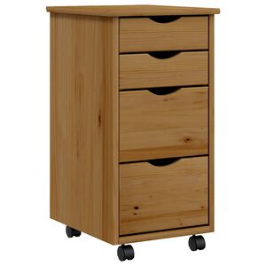 vidaXL Armoire roulante avec tiroirs MOSS bois de pin marron miel